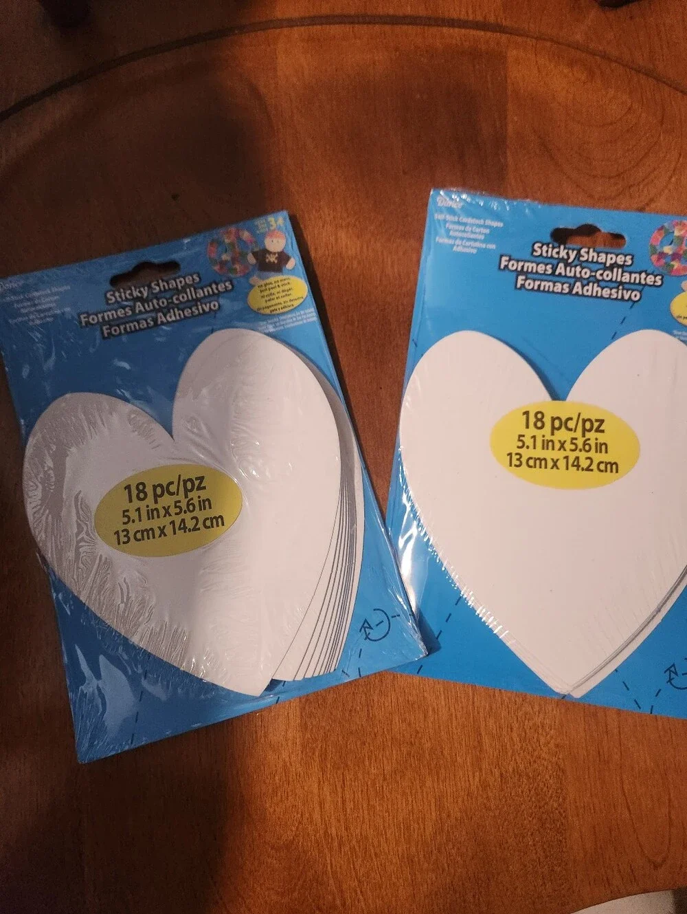 Darice White Heart Sticky Shapes - Pack of 18ea 36 Total